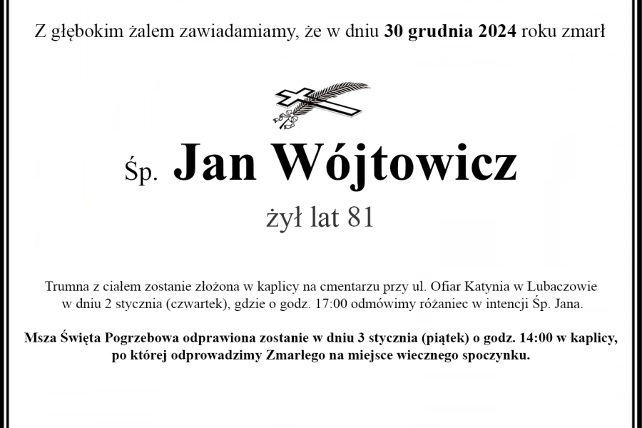 Zmarł Jan Wójtowicz [81 lat]